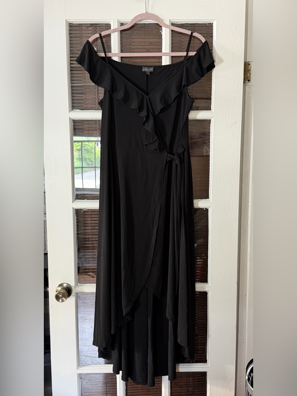 The Limited Women’s XL Black‎ Off Shoulder Ruffle Wrap Maxi Dress | SKU 0586